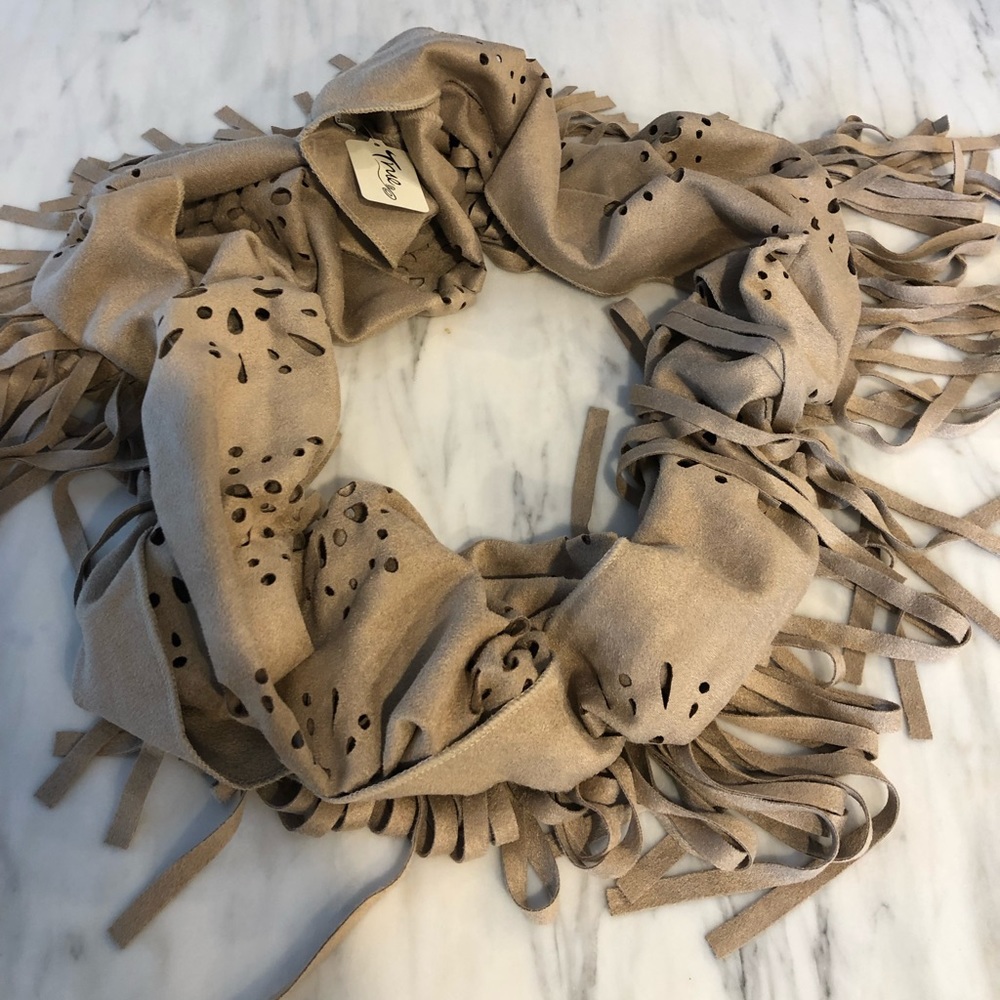 Tan Suede Infinity Scarf